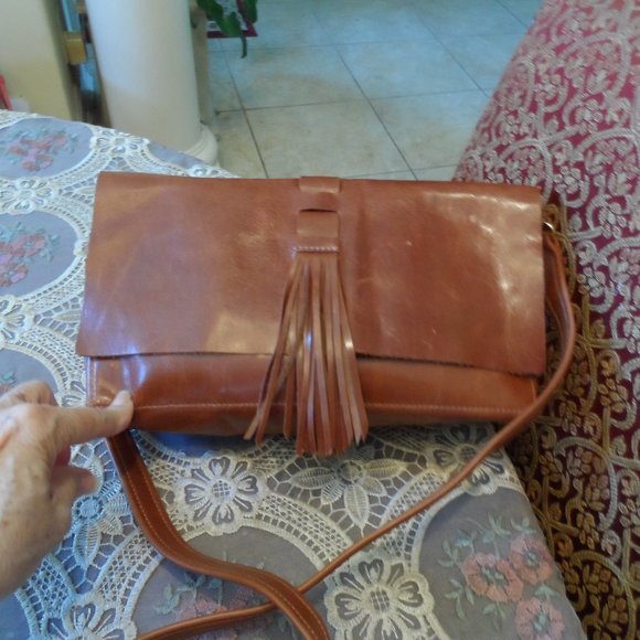 Satchel Handbags - Satchel Savannah Ga Custom Made Saddle Brown Leather Foldover Crossbody Bag